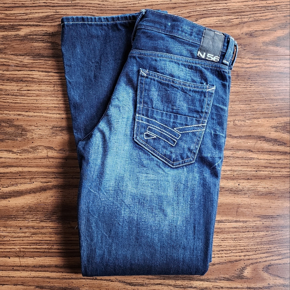 Helix Distressed Slim Bootcut Jeans